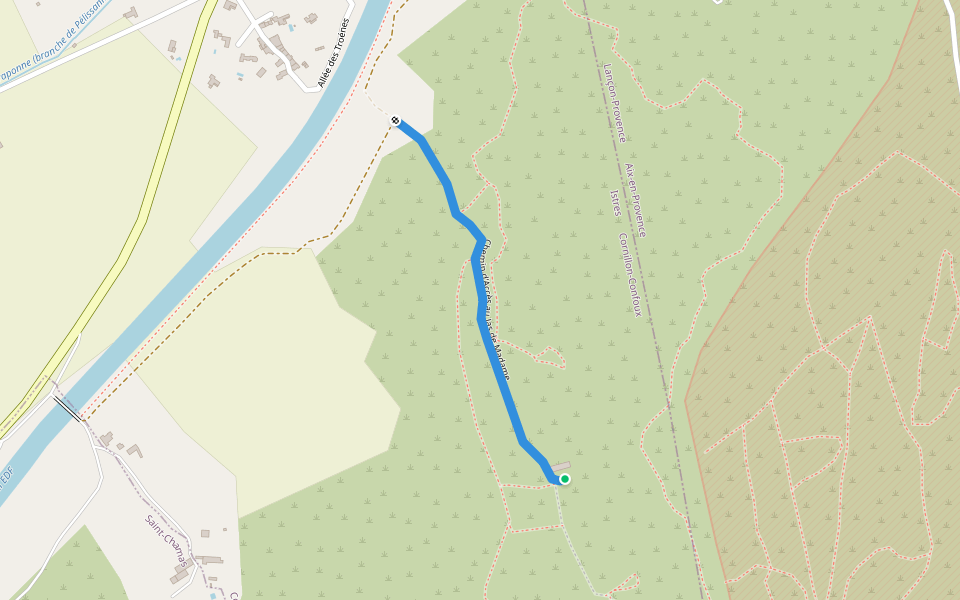 Chemin d'Accès au Jas de Madame walking route map in Cornillon-Confoux
