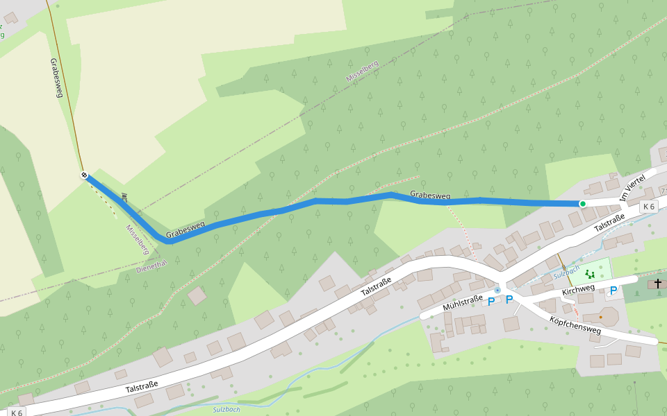 Grabesweg walking route map in Dienethal