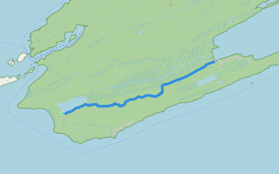 Feldtmann Ridge Trail walking route map in Windigo