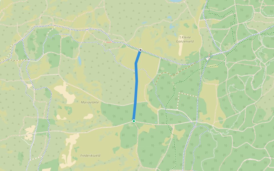 Populierenweg walking route map in Schoorl