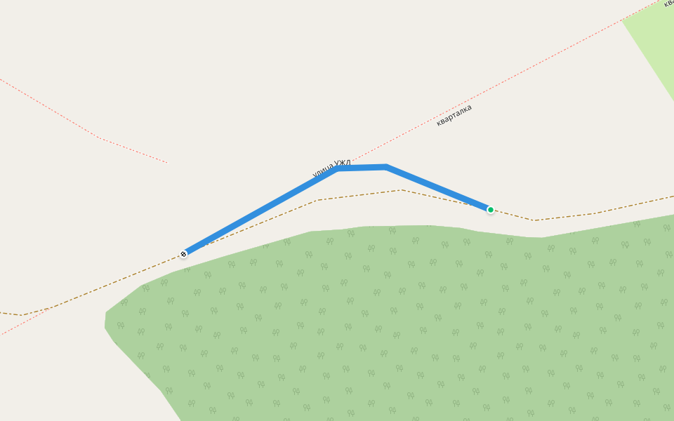 улица УЖД walking route map in Anfalovskaya