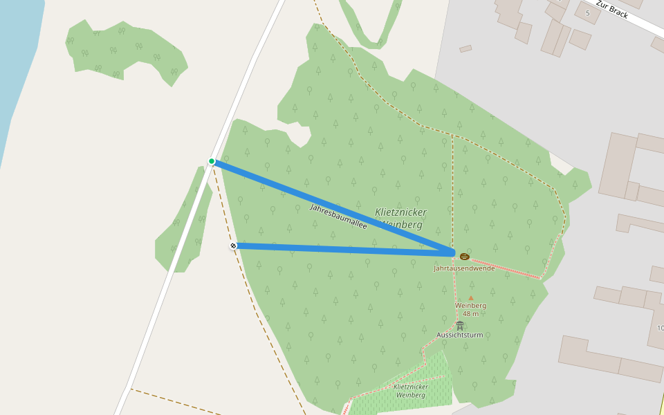 Jahresbaumallee walking route map in Jerichow