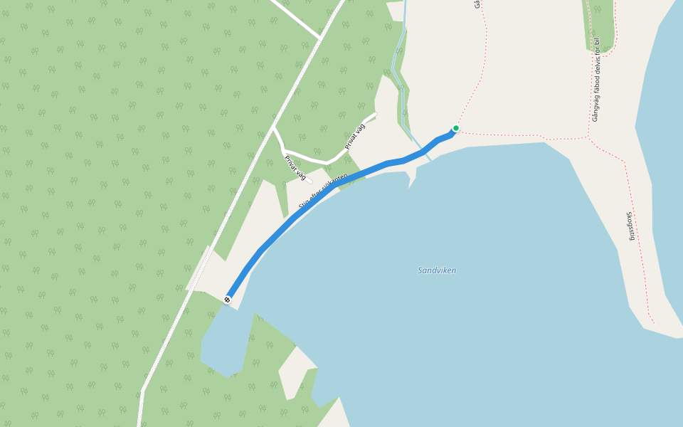 Stig efter sjökanten walking route map in Sandviken