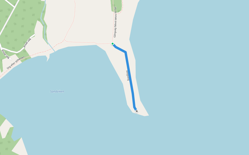 Skogsstig walking route map in Sandviken