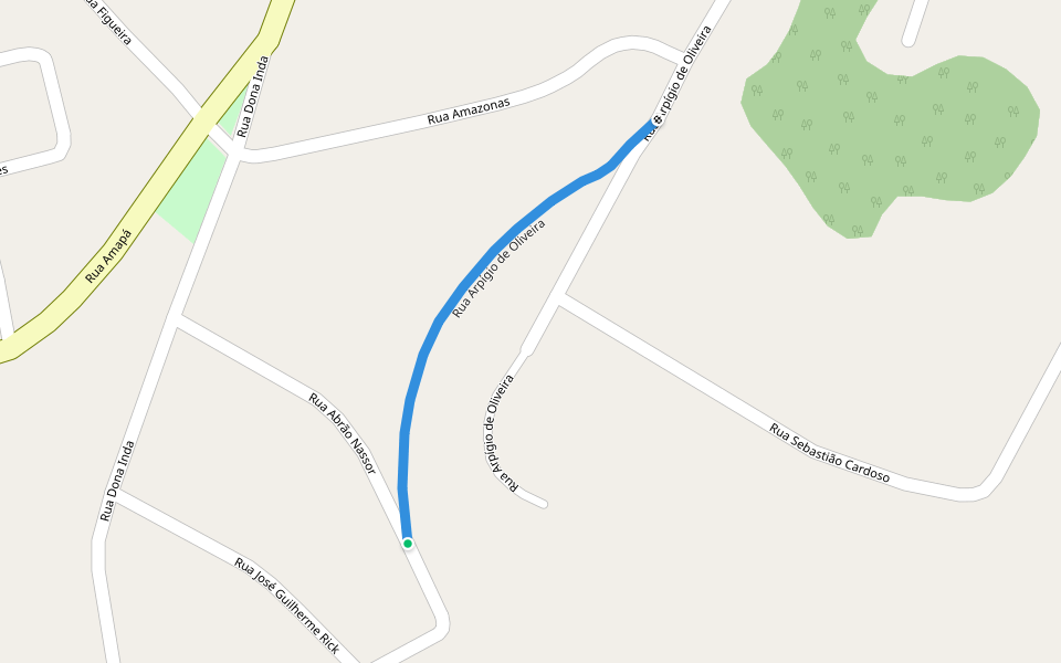 Rua Arpígio de Oliveira walking route map in Alpinópolis