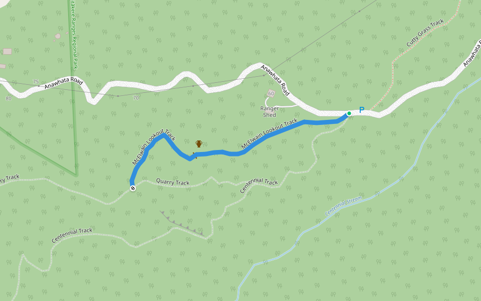 McElwain Lookout Track walking route map in Anawhata