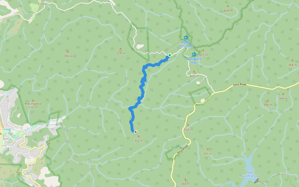 Centennial Track walking route map in Anawhata