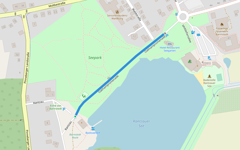 Oakhampromenade walking route map in Barmstedt