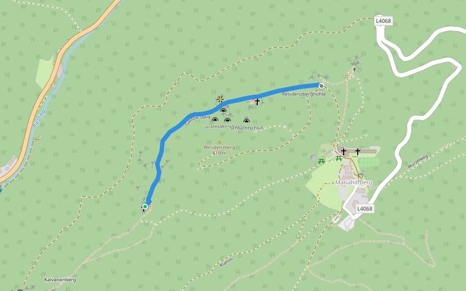 Galitzin-Steig walking route map in Mariahilfberg