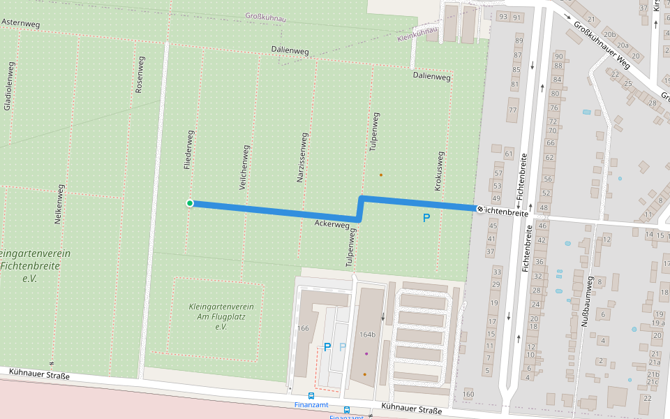 Ackerweg walking route map in Dessau-Roßlau