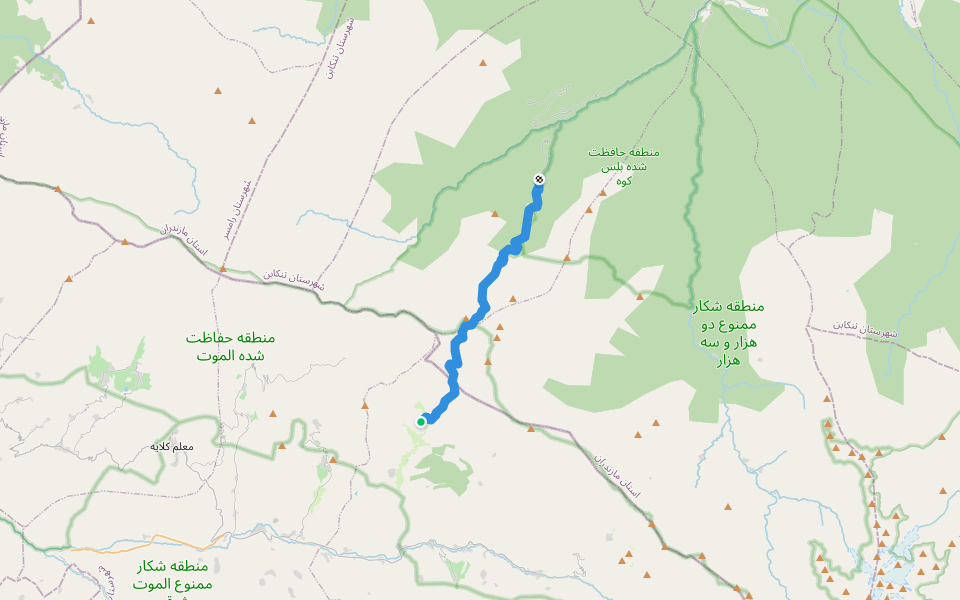 هنیز-سیالان-عسل محله walking route map in Haniz