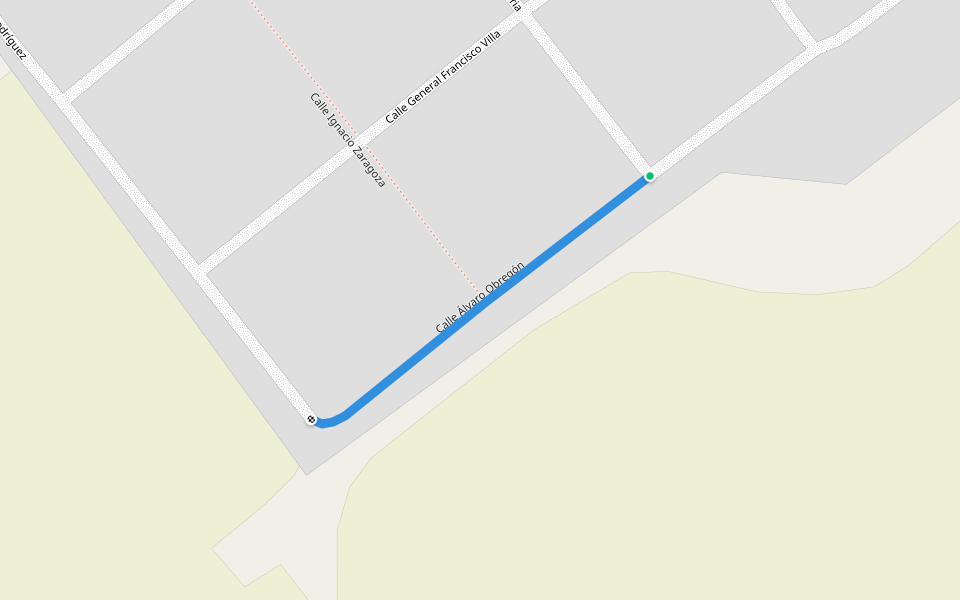 Calle Álvaro Obregón walking route map in Agiabampo Dos