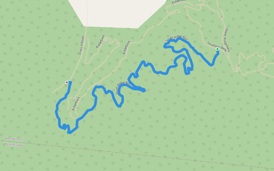 South Ridge Run walking route map in West Windsor