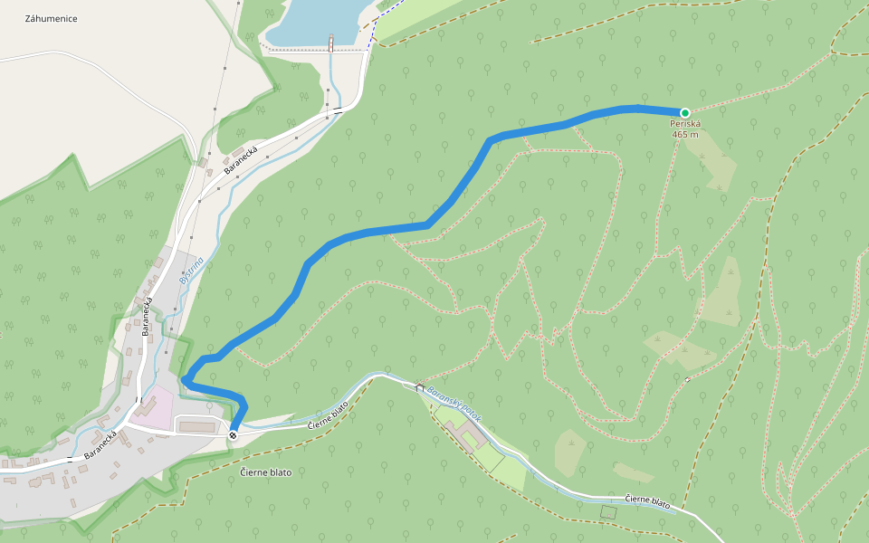 Rottweiler walking route map in Brezová pod Bradlom