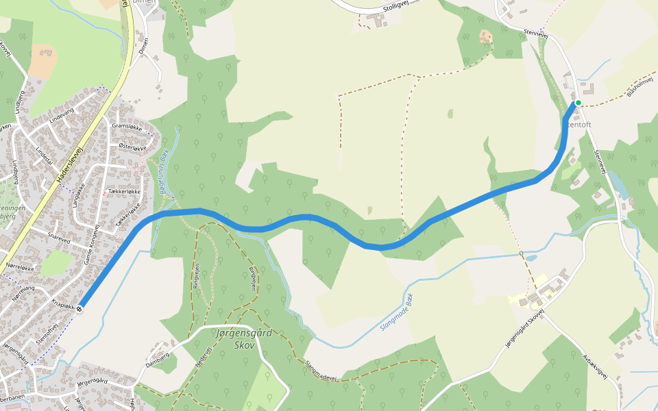 Knapstien walking route map in Aabenraa