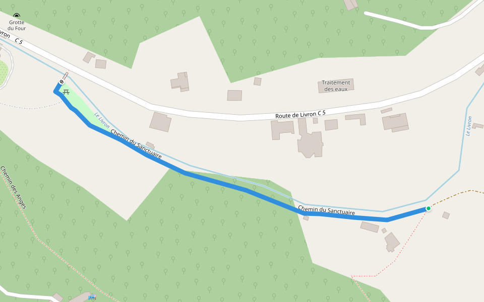 Chemin du Sanctuaire walking route map in Caylus