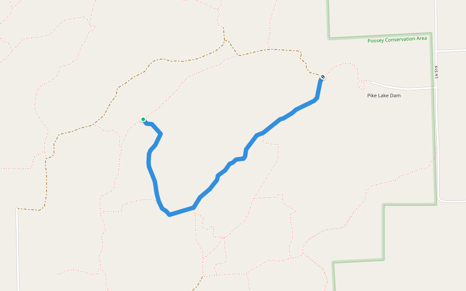 Bunker Hill Trail walking route map in Chillicothe