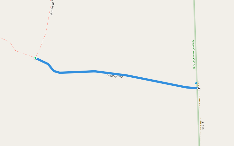 Dockery Trail walking route map in Chillicothe