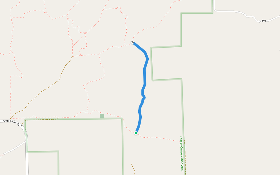 Rocky Holler Trail walking route map in Chillicothe
