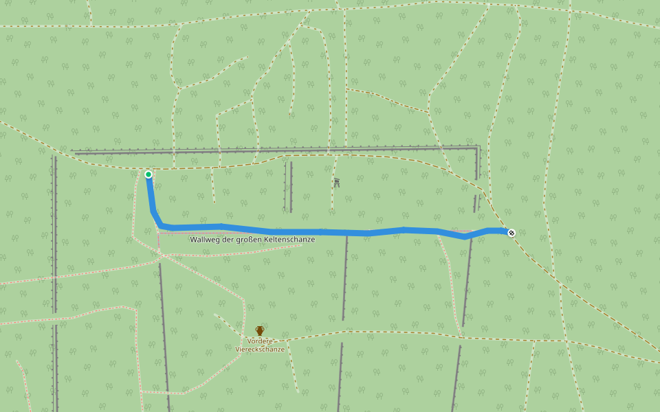 Wallweg der großen Keltenschanze walking route map in Geiselhöring