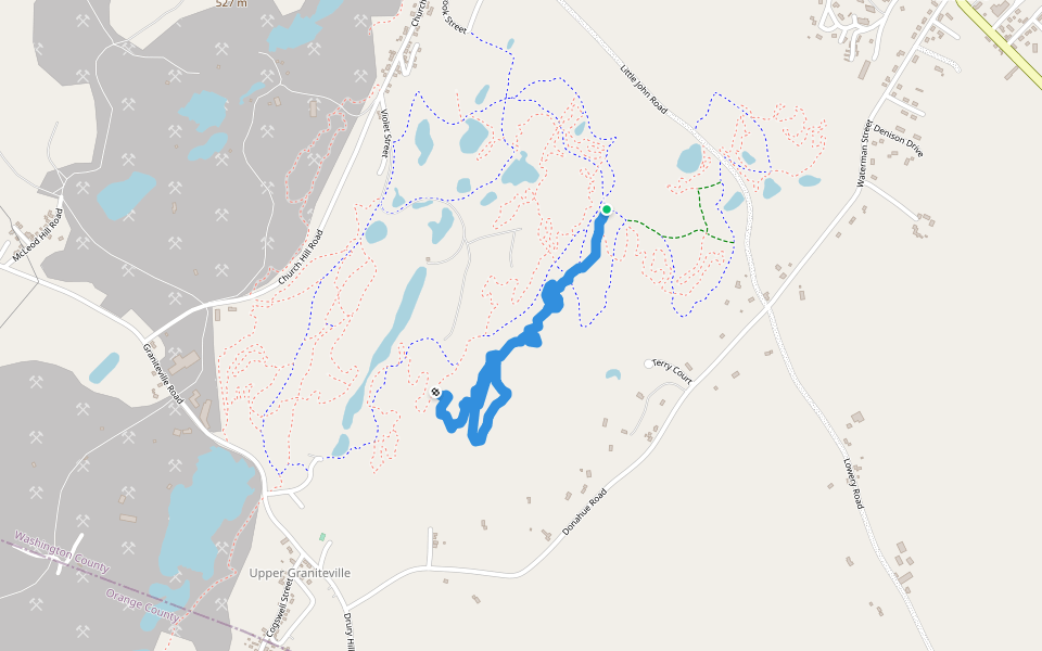 TNT walking route map in Barre Town