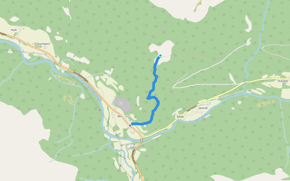 Mesetra walking route map in Dalsbygda