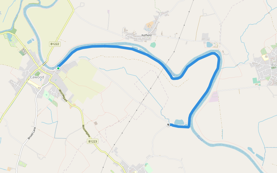 Wolsey Walk walking route map in Cawood