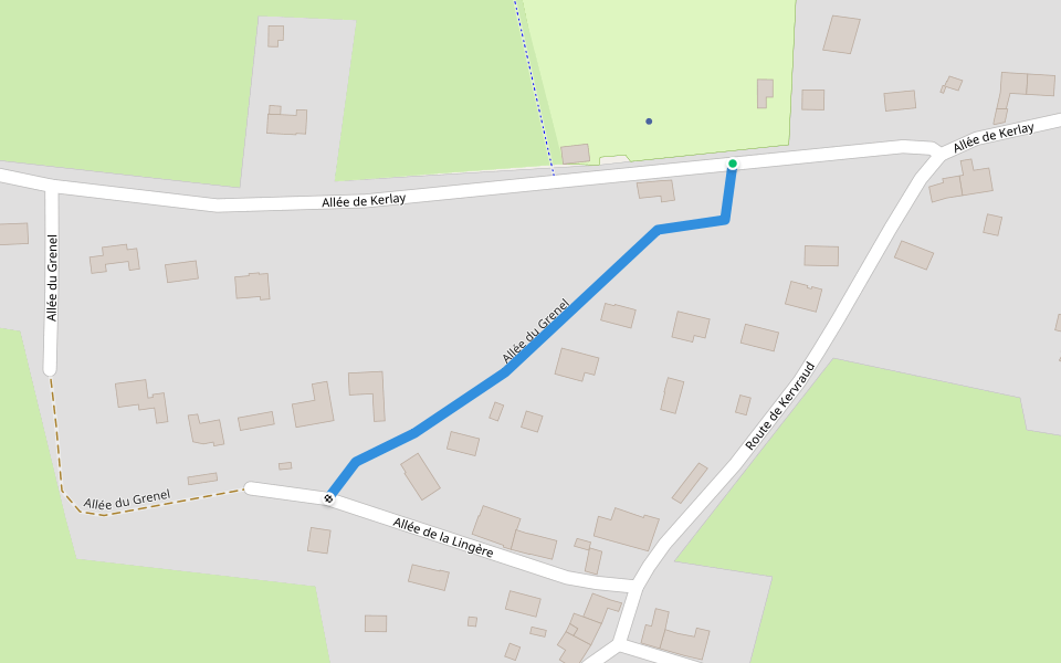 Allée du Grenel walking route map in Pénestin