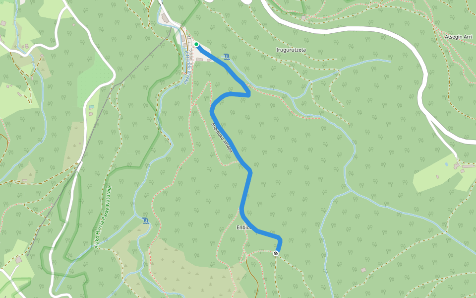 Enbidoko aldapa walking route map in Irún