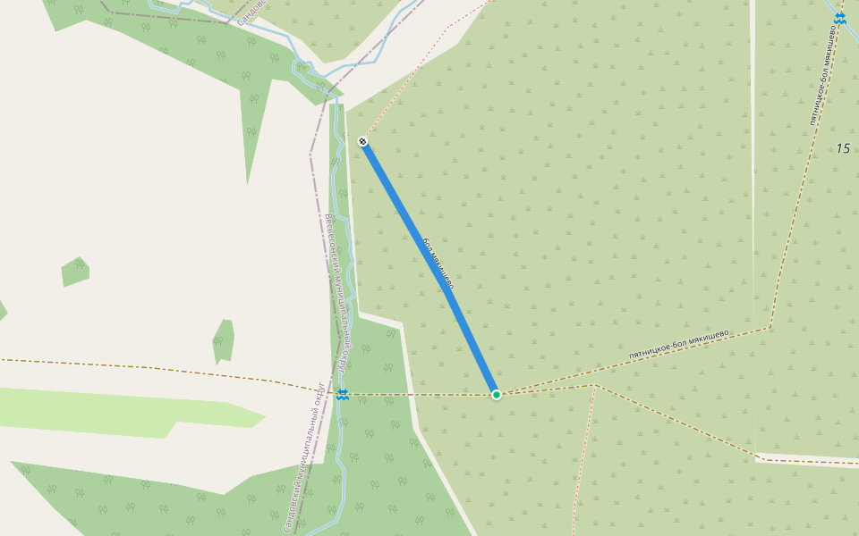 бол.мякишево walking route map in Mikheevo