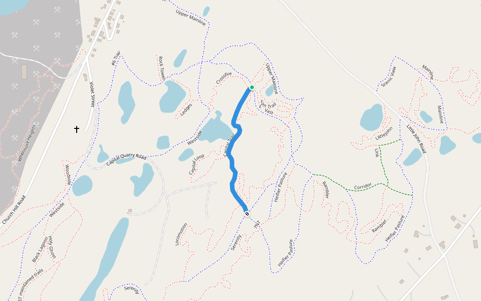 Capital Trail walking route map in Orange