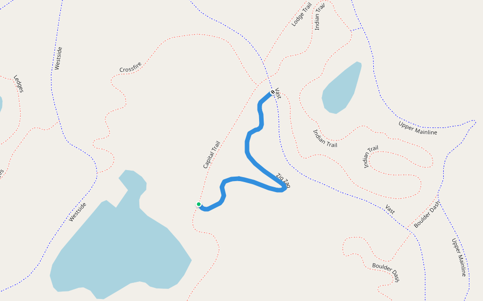 Zig Zag walking route map in Orange