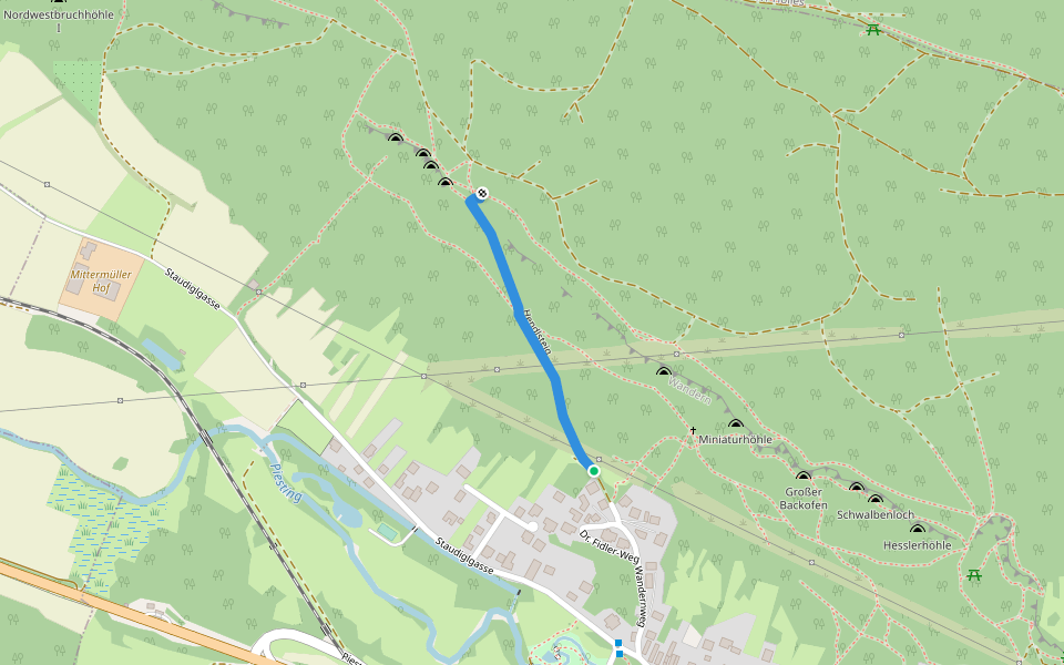 Hendlsteig walking route map in Wöllersdorf