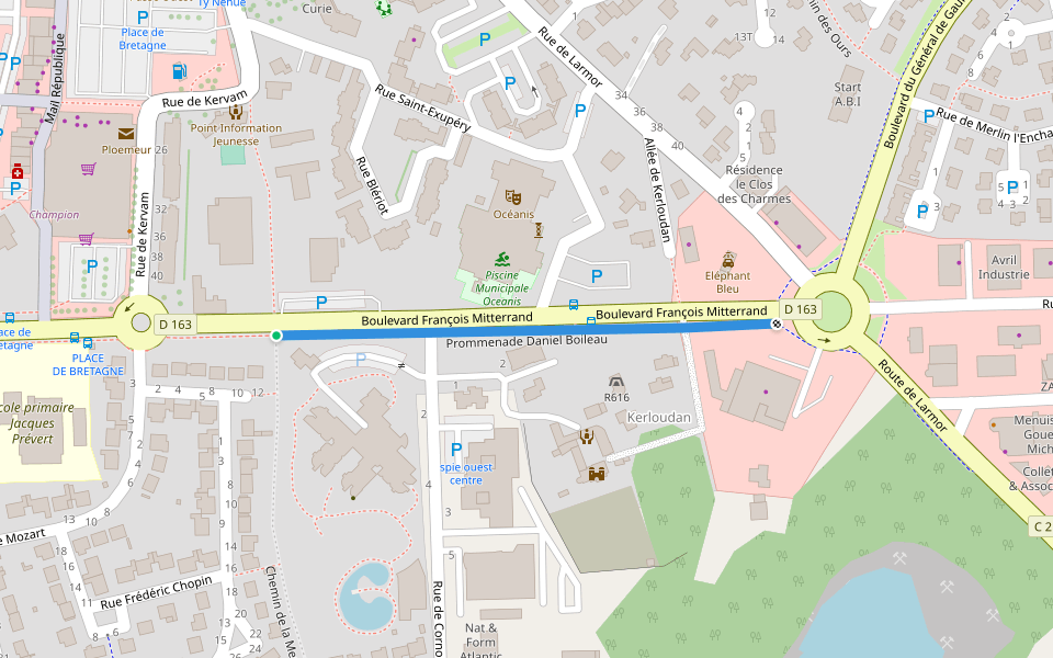 Prommenade Daniel Boileau walking route map in Ploemeur