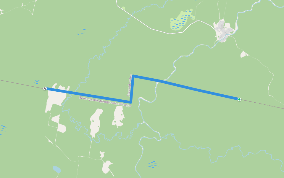 гр. района walking route map in Vitiunino