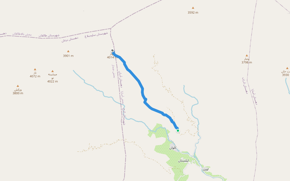 یال جنوب شرقی کهار walking route map in كلها