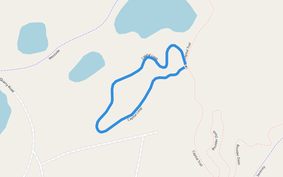 Capital Loop walking route map in Orange