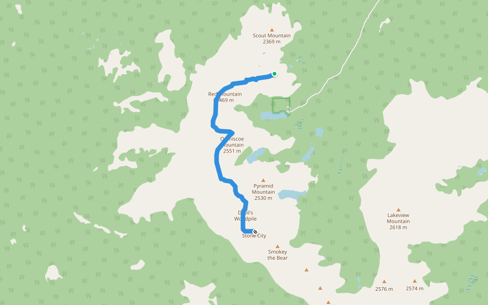 Cathedral Rim Trail walking route map in Keremeos