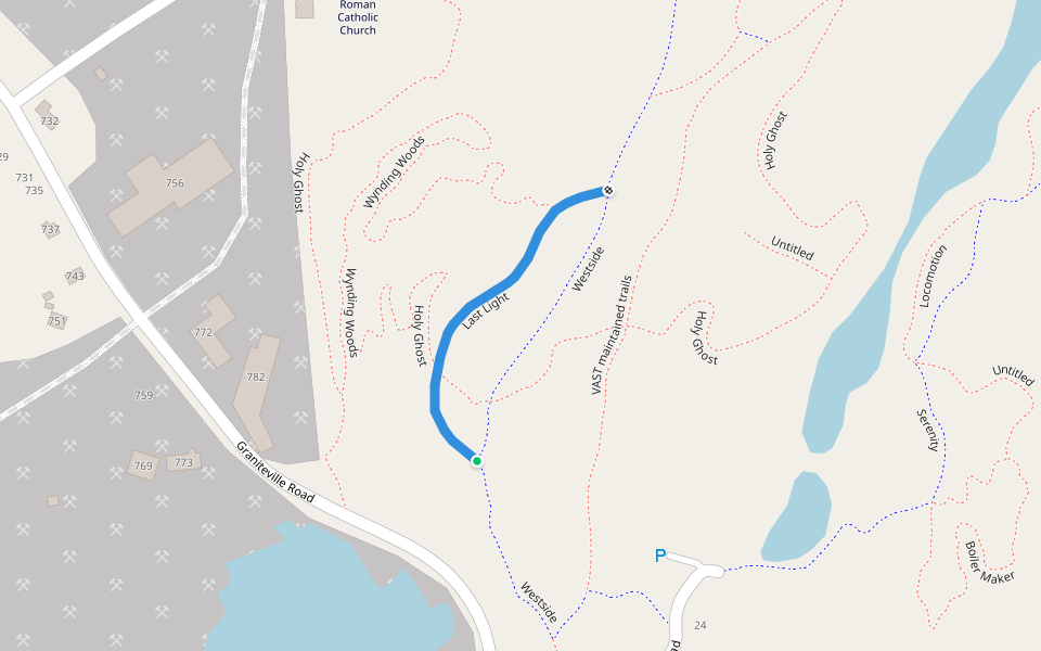 Last Light walking route map in Barre Town