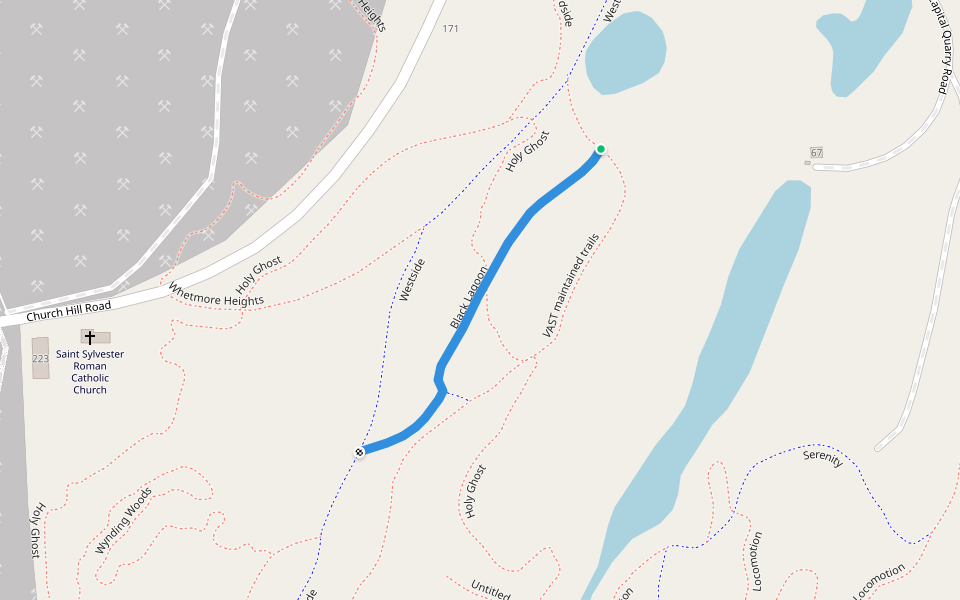 Black Lagoon walking route map in Orange