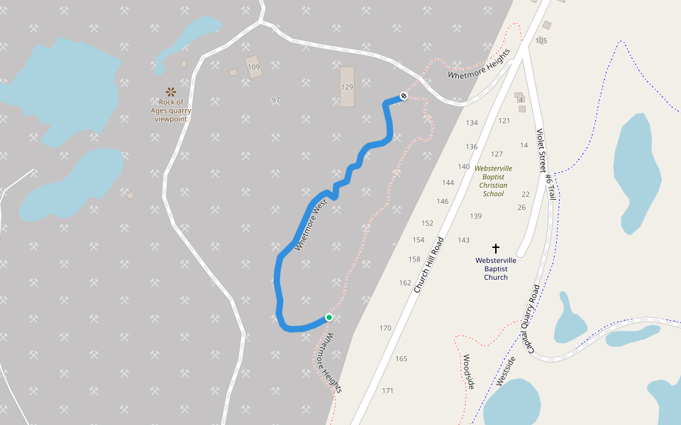 Whetmore West walking route map in Orange