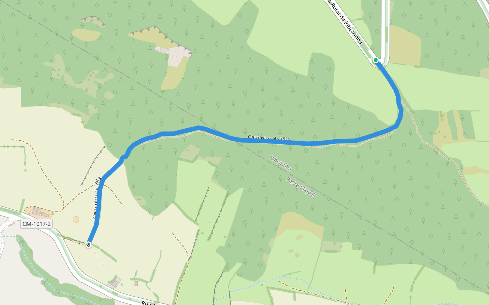 Caminho da Vila walking route map in Ribeirinha