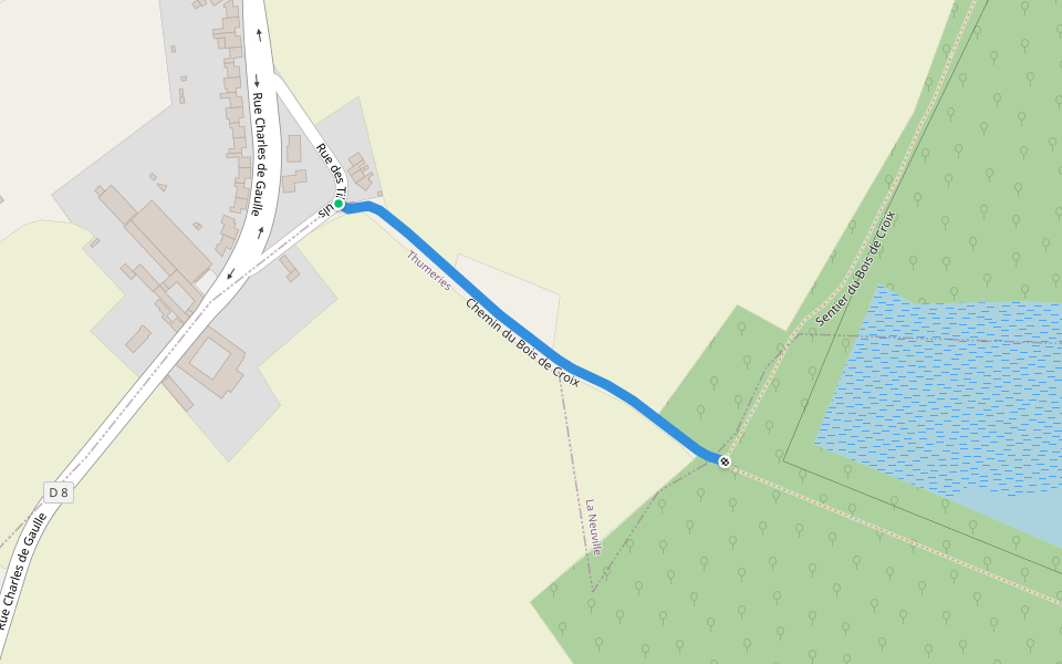 Chemin du Bois de Croix walking route map in La Neuville