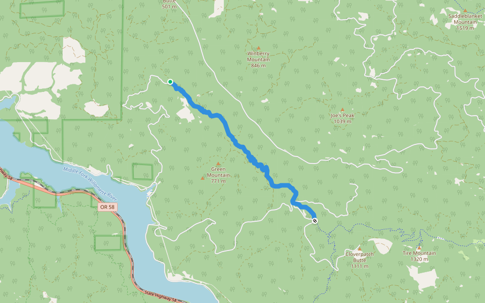 Winberry Divide Trail #3476 walking route map in Lowell