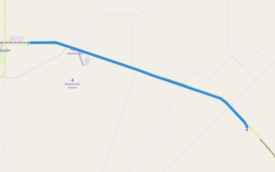 Wyalkatchem-Mukinbudin-Southern Cross railway walking route map in Mukinbudin