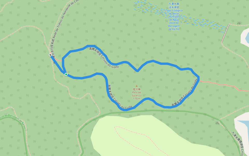 高爾夫球徑 Circuito do Golfe walking route map in Coloane Village