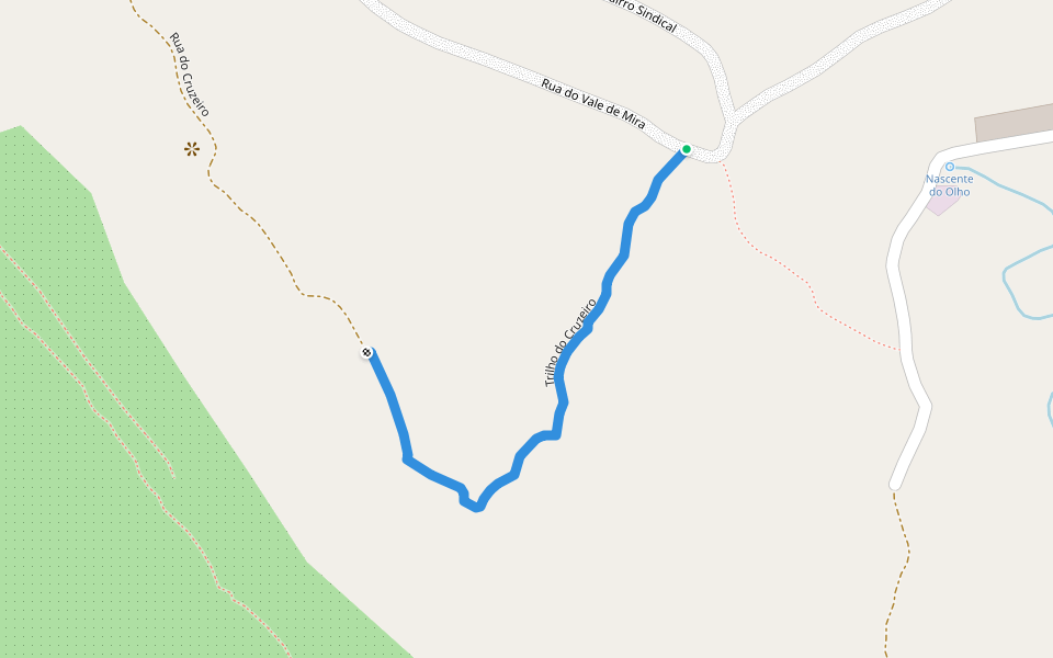 Trilho do Cruzeiro walking route map in Mira de Aire