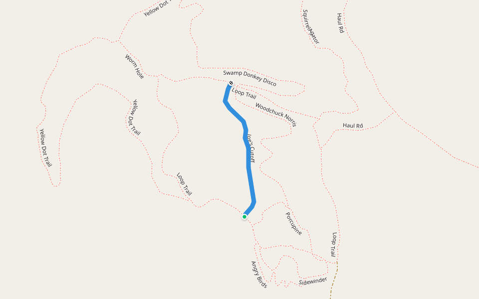 Joe's Cutoff walking route map in Northfield