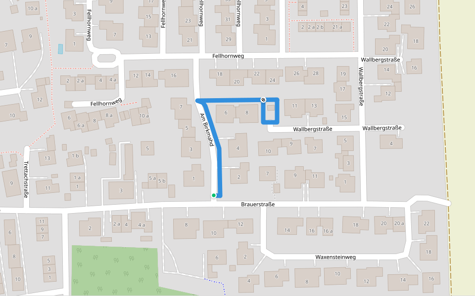 Am Birkmahd walking route map in Bad Wörishofen