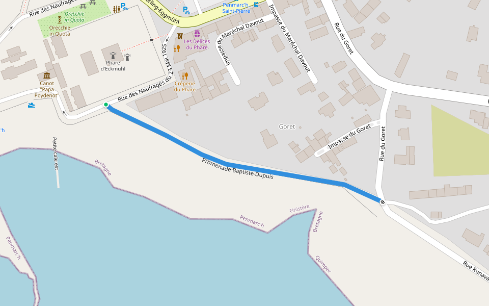 Promenade Baptiste Dupuis walking route map in Penmarc'h